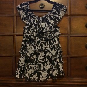 WHBM floral tiered top