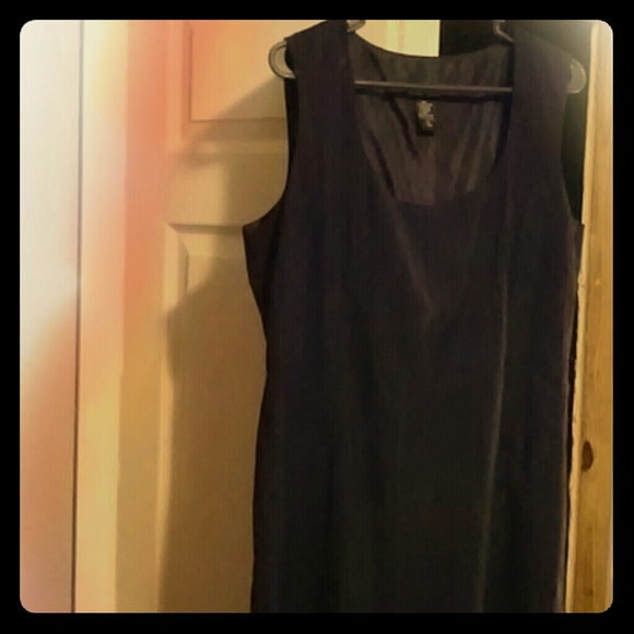 BLACK PIN-STRIPPED DRESS