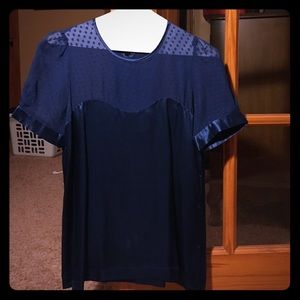 Sapphire blue sweetheart and sheer top