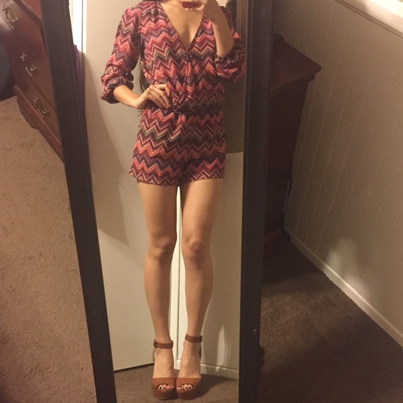 Printed romper with cutout shoulders
