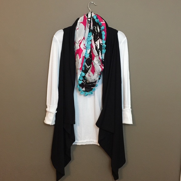 Theory Jackets & Blazers - Theory Black Sleeveless Flyaway Cardigan