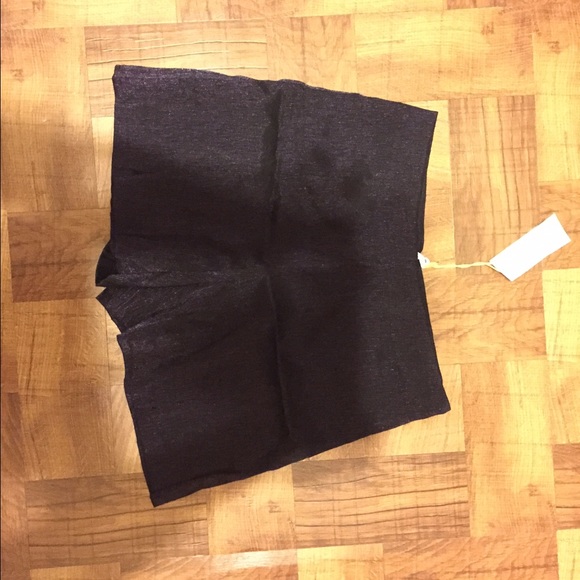 BCBGeneration tinsel thread dark violet shorts