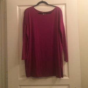 Quarter sleeve dark pink piko dress
