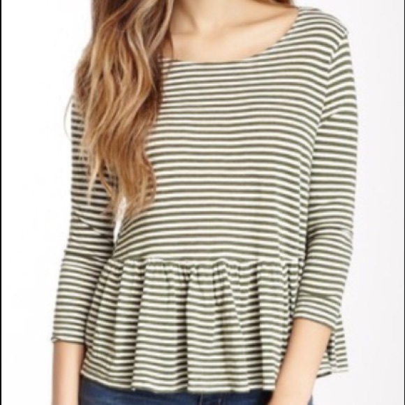 Free People black/off-white striped shirt