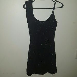 Black sequined party dress