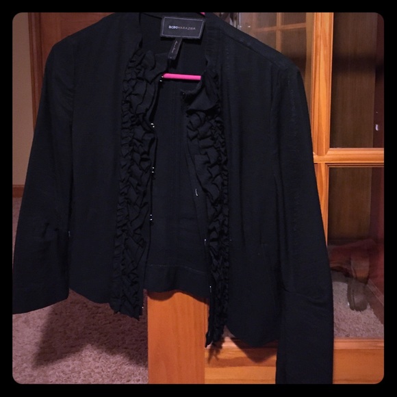Black ruffle jacket