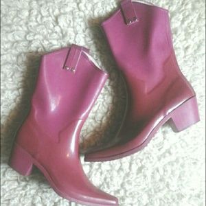 Cowboy Style Heeled Wellie Rain Boots