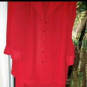 2pc red jacket and dress