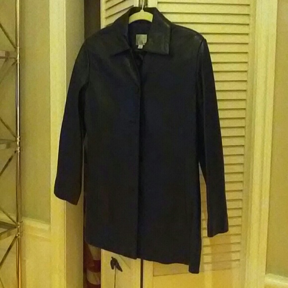 leather jacket, trench like