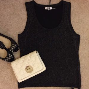 Calvin Klein Glittery Vest - Petite - Black