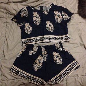 Navy blue boho set