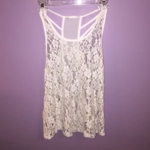 White lace tank top