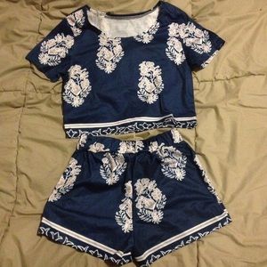 Navy blue boho set