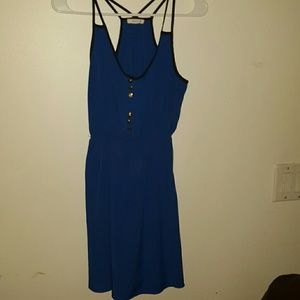 Blue double strap dress