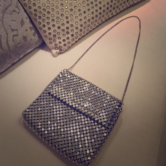 Vintage Silver Metal Mesh Evening Bag Made in USA