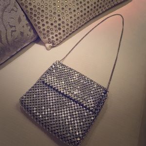 Vintage Silver Metal Mesh Evening Bag Made in USA