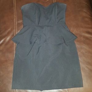 Black peplum zip up dress