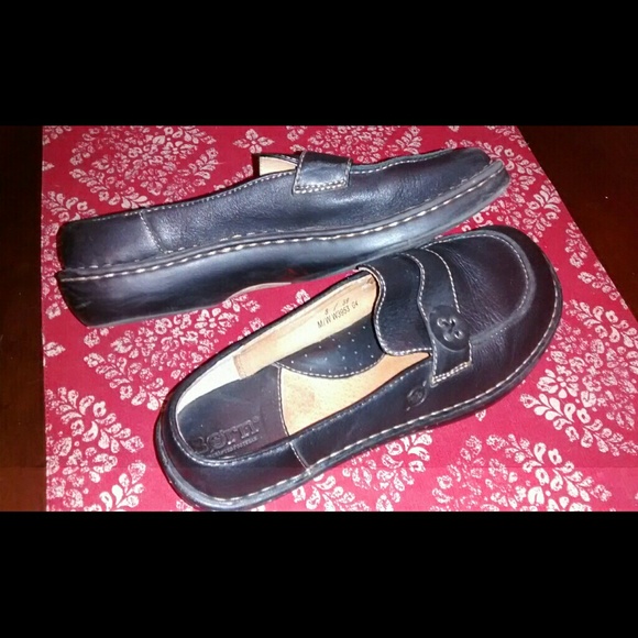 BORN BLACK MULES, BUCKLE TRIM