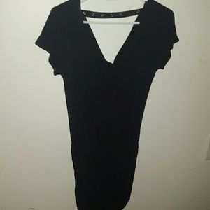 Black cotton stretch dress
