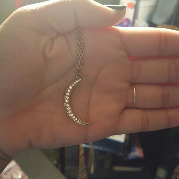 Gold moon necklace