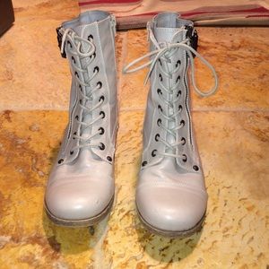 White combat boots
