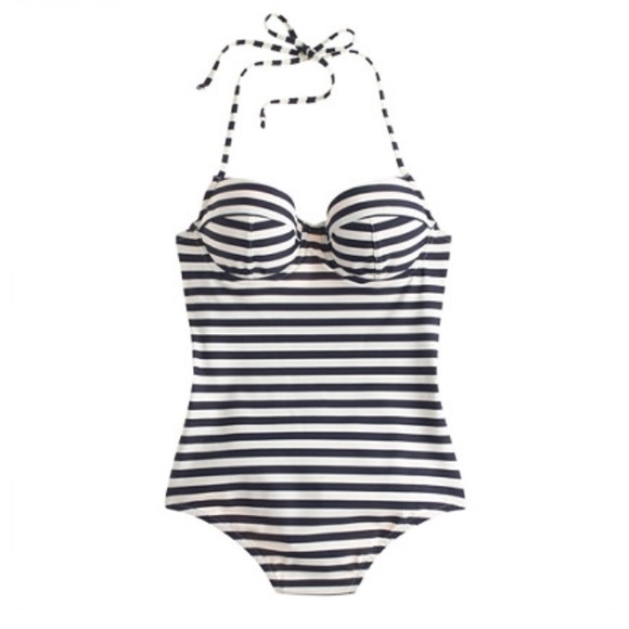 Navy & White Striped One Piece from J. Crew!