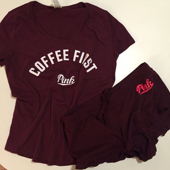 PINK Victoria's Secret Tops - Coffee First Victoria's Secret PINK Sleep Set