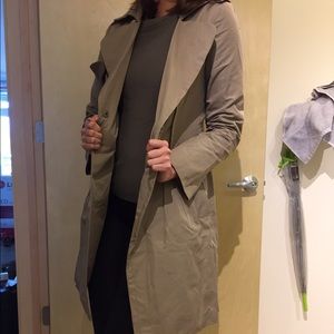 Tan rain / trench coat