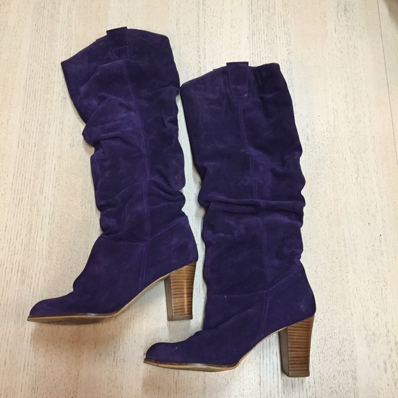 Steve Madden Purple Suede Tall Boots - Picture 2 of 4