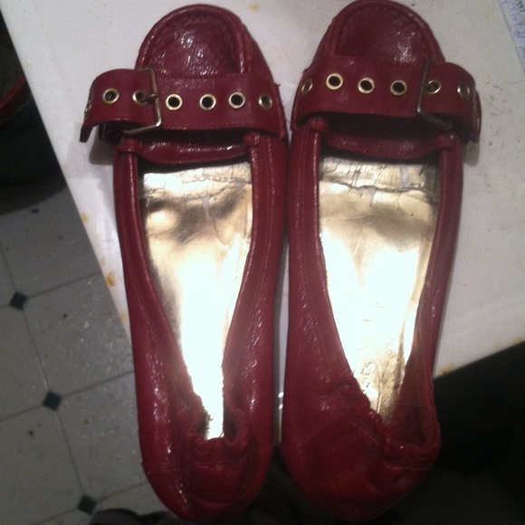 Cute Red Loafer Shoes for Holidays or Daily sz.6
