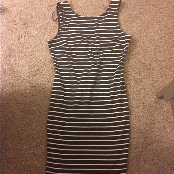 Striped knee length dress