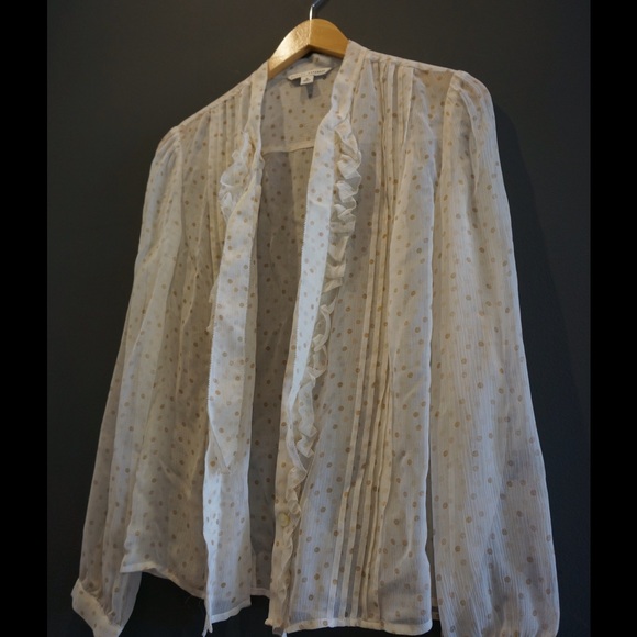 Sheer, Banana Republic polka dots top
