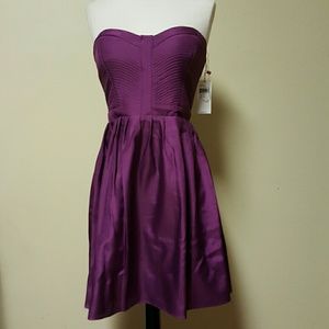 Purple strapless dress devlin