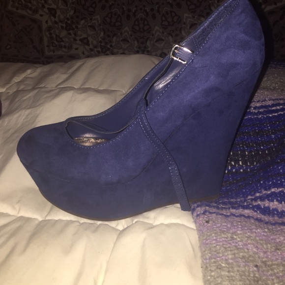 Blue high wedges