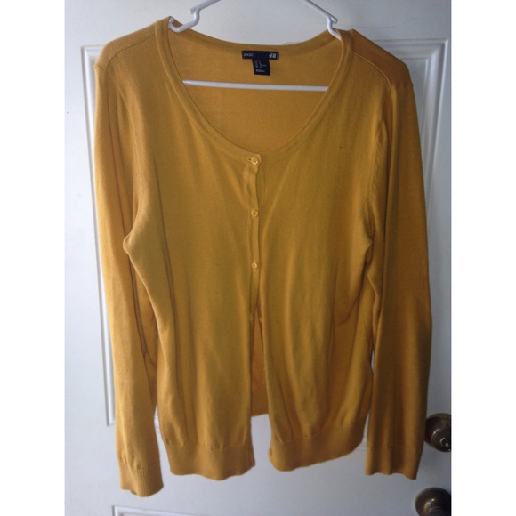 H&M mustard yellow cardigan
