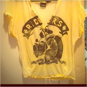 Daytrip Burnout top w/drawstring Skull & Chopper