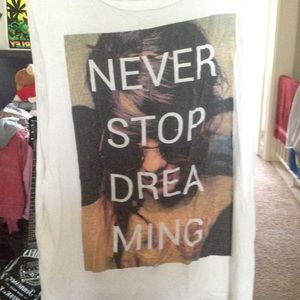 "Never stop dreaming" super cute shirt (: