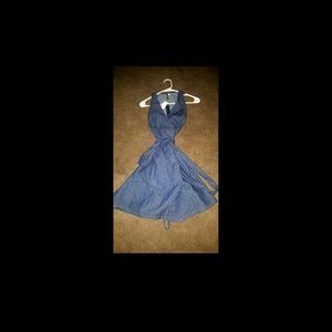 Denim wrap dress