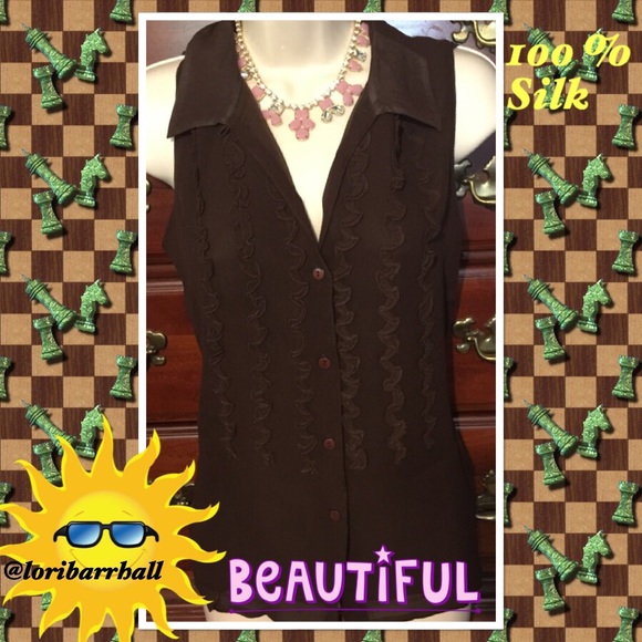 Gorgeous 100% Silk Top size large - Picture 1 of 2