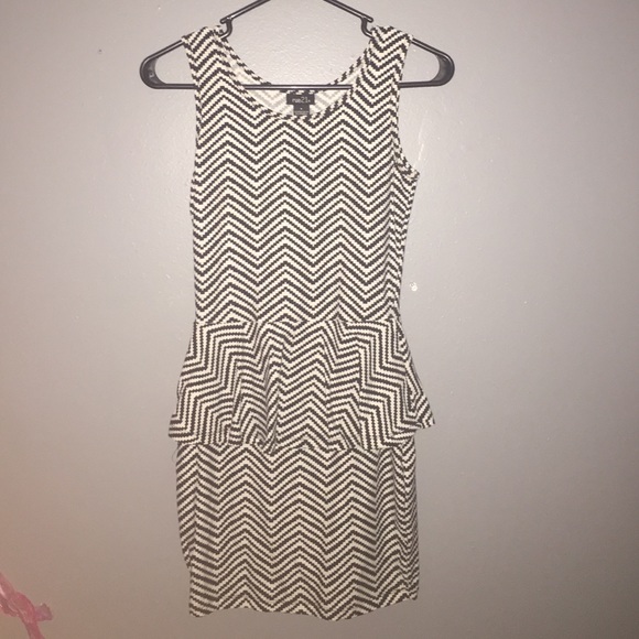 Black and white chevron party dress