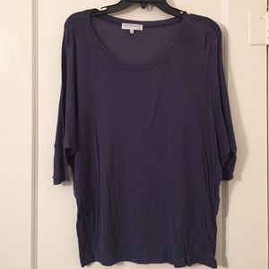 Long sleeve navy dolman top