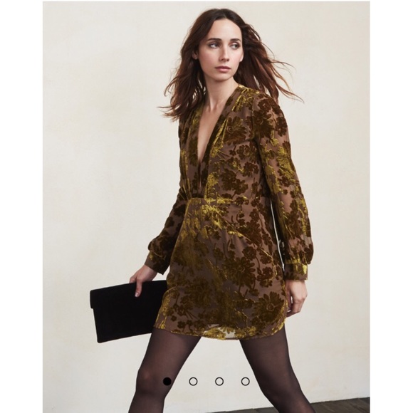 HP Reformation Jolie velvet floral dress in Serra - Picture 2 of 4