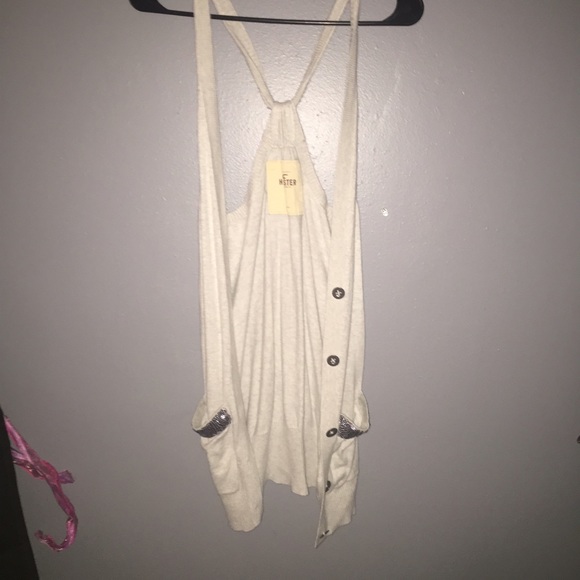 Cream none sleeved cover up