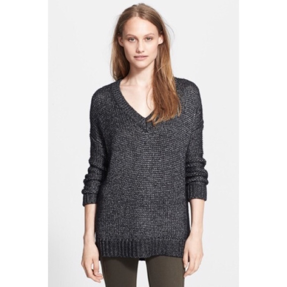 Vince Sweaters - VINCE. Metallic Textured Wool Blend Sweater