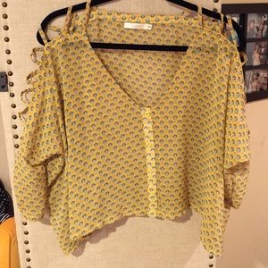 LF Millau yellow print crop