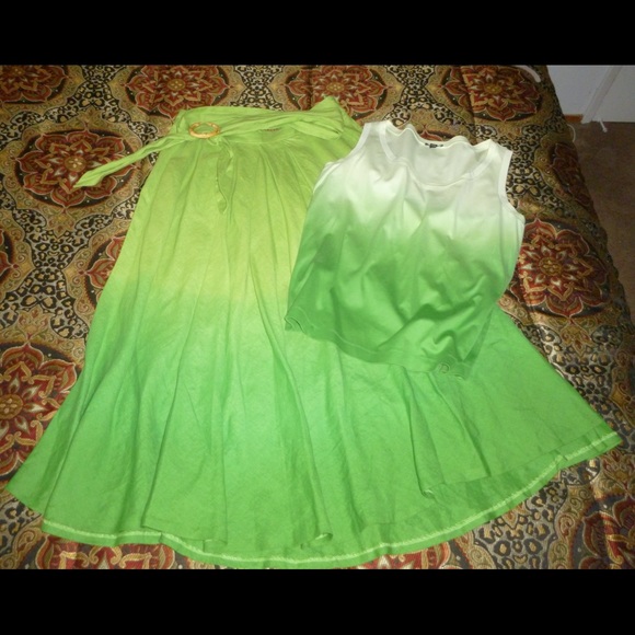 💚Green Ombré Lafayette 148 Skirt💚 Make Offer! - Picture 3 of 3