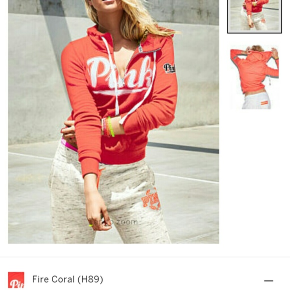 Pink Victoria's Secret half zip up hoodie