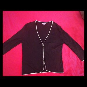 Ann Taylor black with white trim sweater