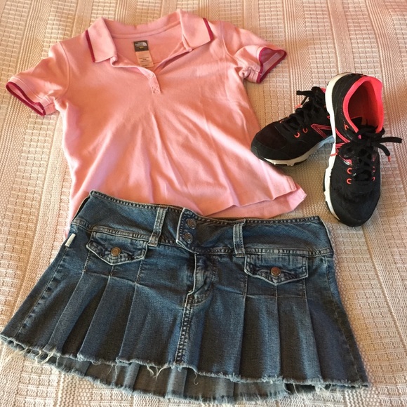 North face pink polo