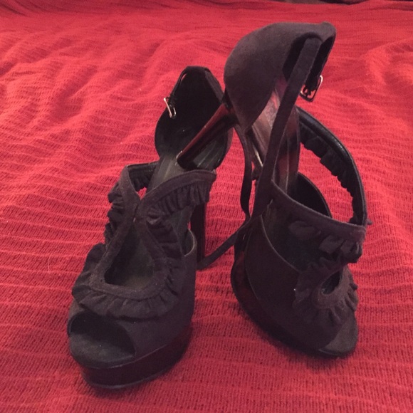 Charlotte Russe black ankle strap heels